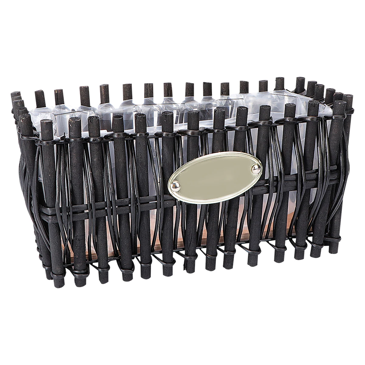 

Decoration Wicker Flower Basket Storage Decorative Handmade Decorate Black Woven