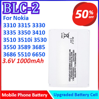 BLC-2 3.6V 1000mAh Mobile Phone Battery For Nokia 3310 3315 3330 3335 3350 3410 3510 3510i 3530 3550 3589 3685 3686 5510 6650