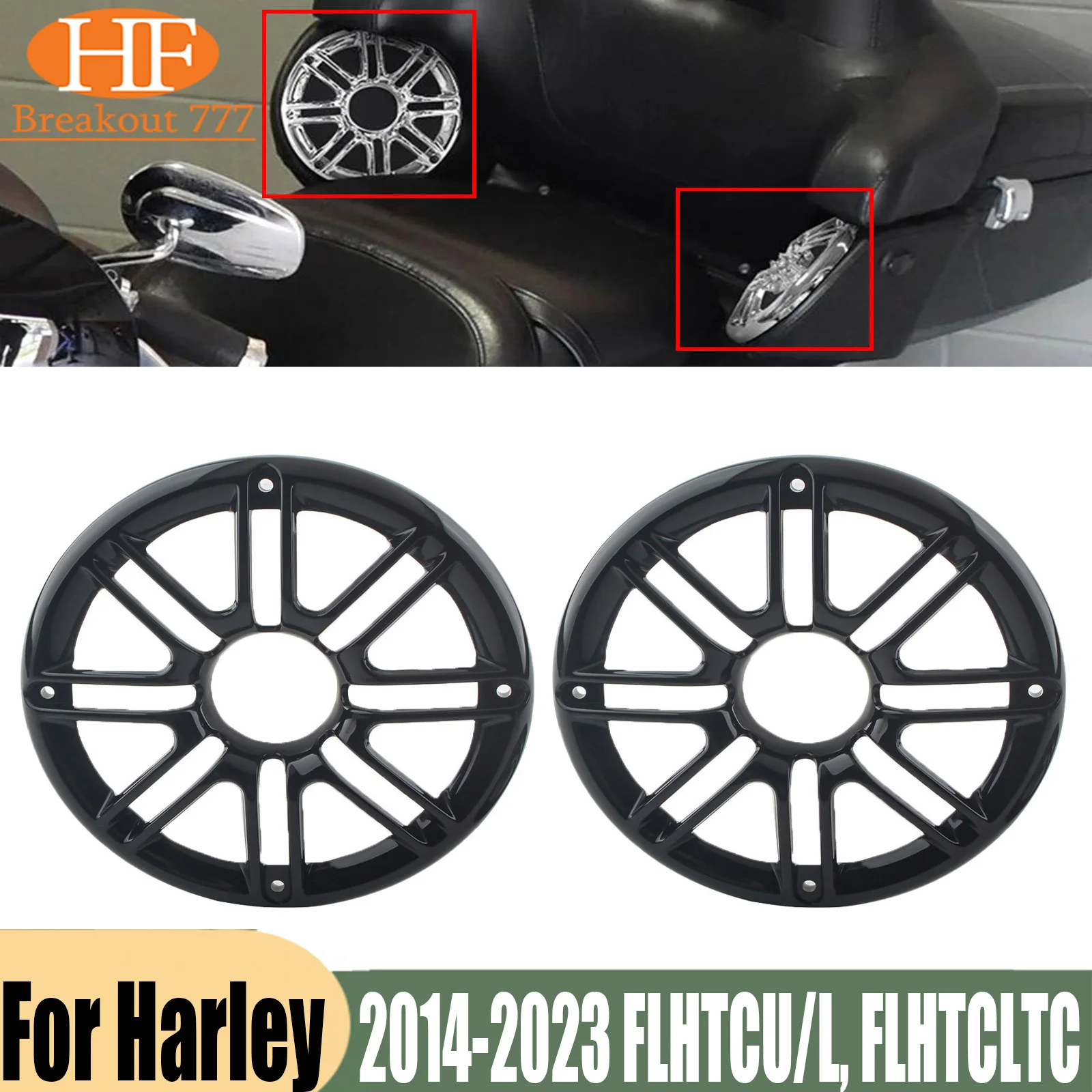 For 2014-2023 FLHTCU/L Rear Speaker Trim Grill Cover For Harley Tri Glide Ultra FLHTCUTG Ultra Limited