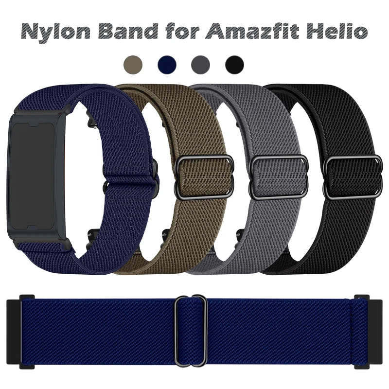 22 مللي متر الفرقة ل Amazfit Helio النايلون مطاطا سوار ساعة مع انزلاق مشبك كوريا ل Amazfit التوازن 2/الفهد برو 47 مللي متر/BIP 6