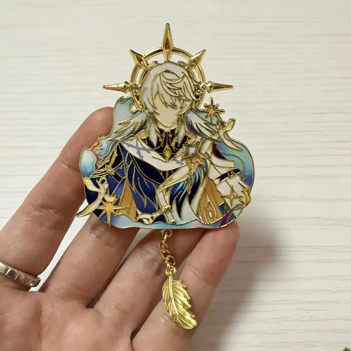 Honkai: Star Rail Hanser Silver Wolf LV.999 Ashveil Phainon Cosplay-Anstecker, Spielheld Khaslana, sechseckige Broschen, Anime-Deko – Detail 12