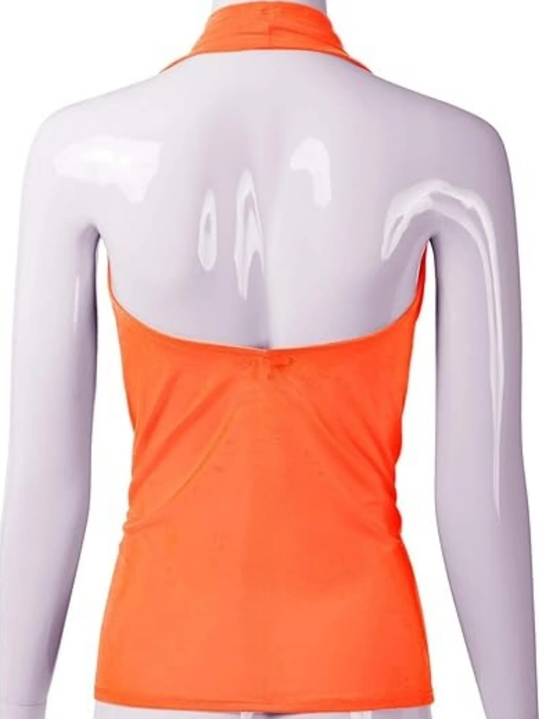 Plus Size Women's Halter Neck Top Cowl Neck Ruched Side Sleeveless Casual Slim Fit Top image 2