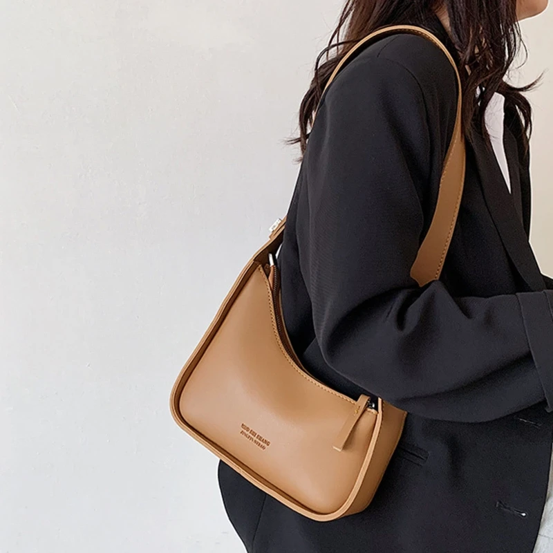 

Women Chic Underarm Bag Wide Straps Crossbody Purse Multi-color PU Leather Shoulder Bag Casual Satchel Shopping Dating Handbag