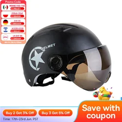 Casque de moto de protection solaire pour scooter électrique, moteur modulaire, demi-visage ouvert, sécurité