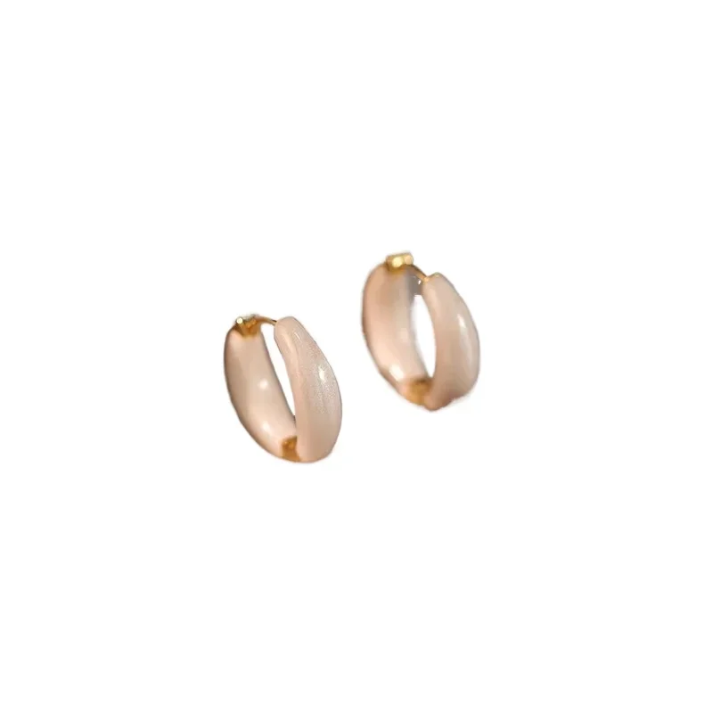 

Red drop glaze earrings, niche design, high-end ear buckles, circles, light luxury temperament earrings, women