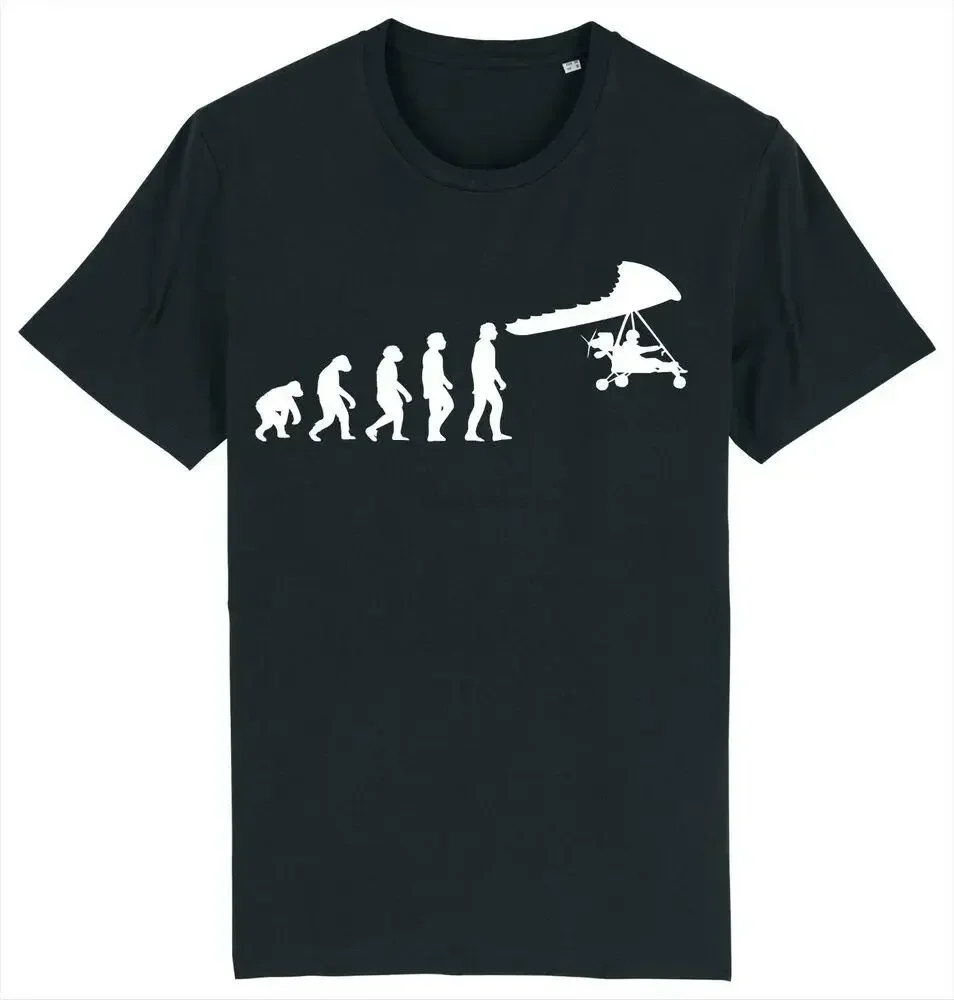 Evolution of Microlight Pilot Man Flying Glider T-Shirt