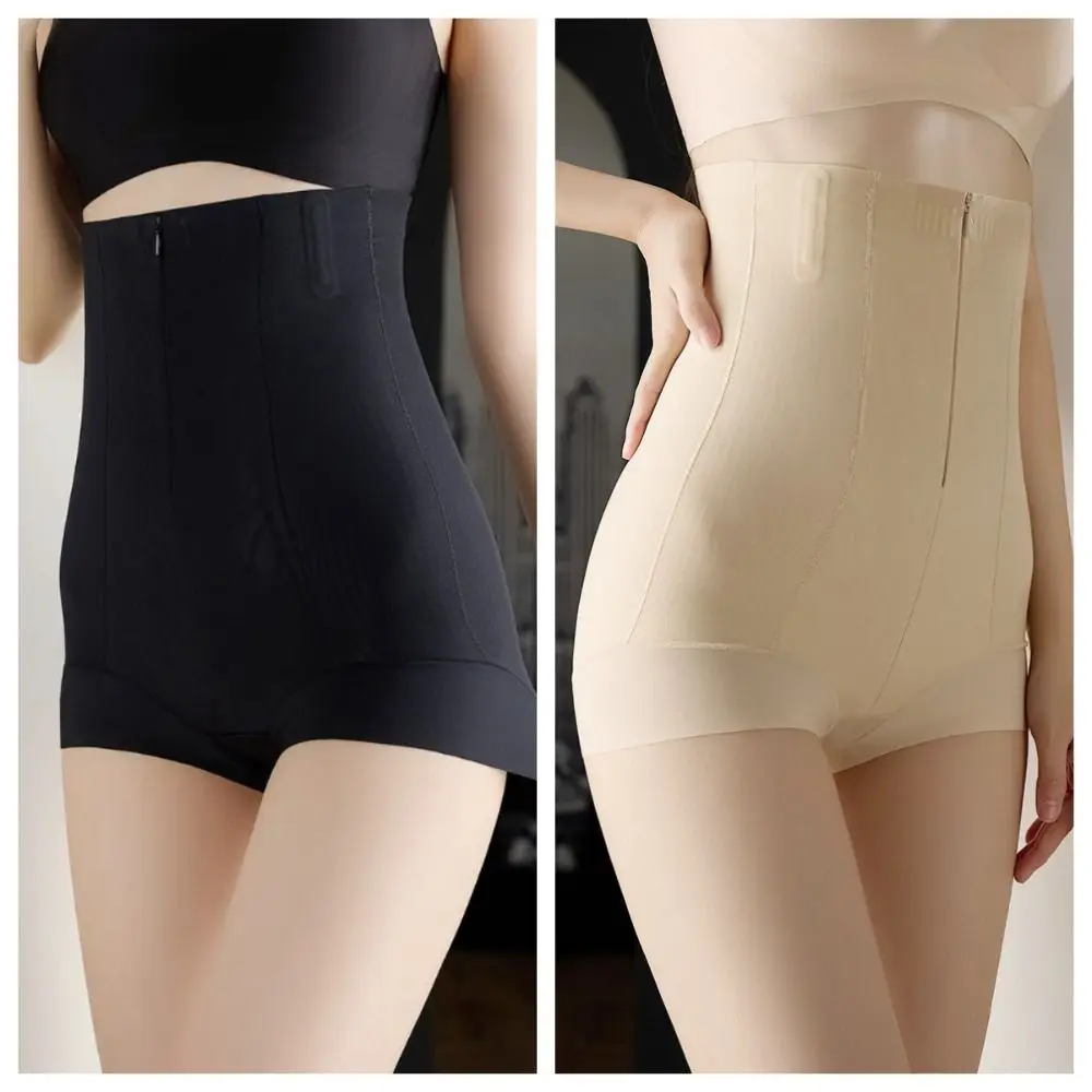 Shapewear de levantamento de bunda mulheres cintura trainer zíper emagrecimento roupa interior shorts controle de barriga cintura alta moldar calcinha feminina