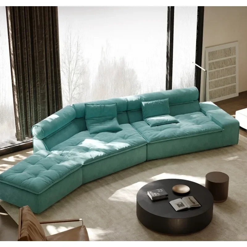 Sofa Italian minimalist matte fabric sofa combination