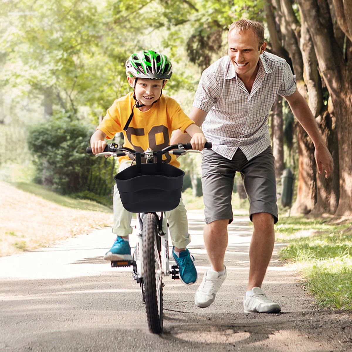 

1 pc Portable Practical Bike Basket for Kids Black Storage Scooter Basket Plastic Hanging Bike Accessories