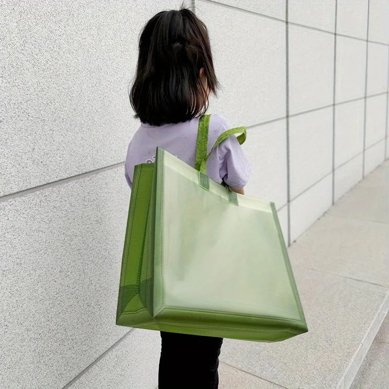 Borsa per la spesa da 5 pezzi, borsa smerigliata in Pvc, borsa per imballaggio regalo per le vacanze, borsa pieghevole di grande capacità, borsa in