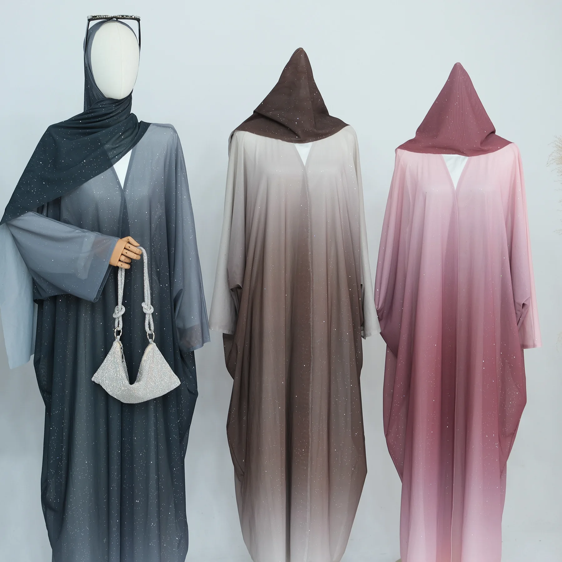 Ramadan Abayas for Women Muslim Hijab Dress Set Eid Djellaba Kebaya Islam Jalabiya Caftan Marocain Femme Dubai Kaftan Robe Gown