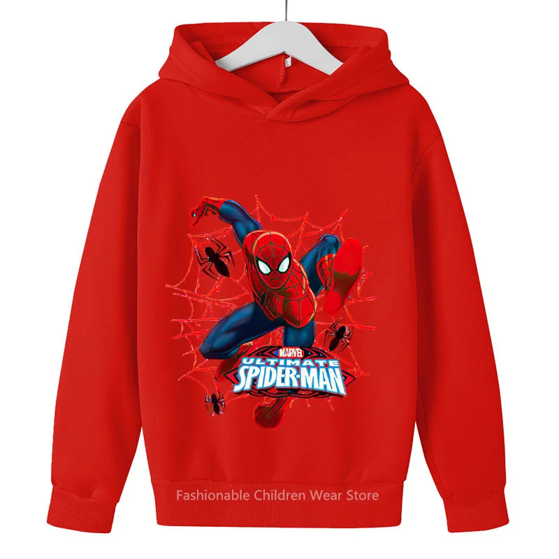 New Marvel Avengers Q-Edition Spider-Man Cartoon Children's Hoodie - Fashionable & Cozy for Boys & Girls