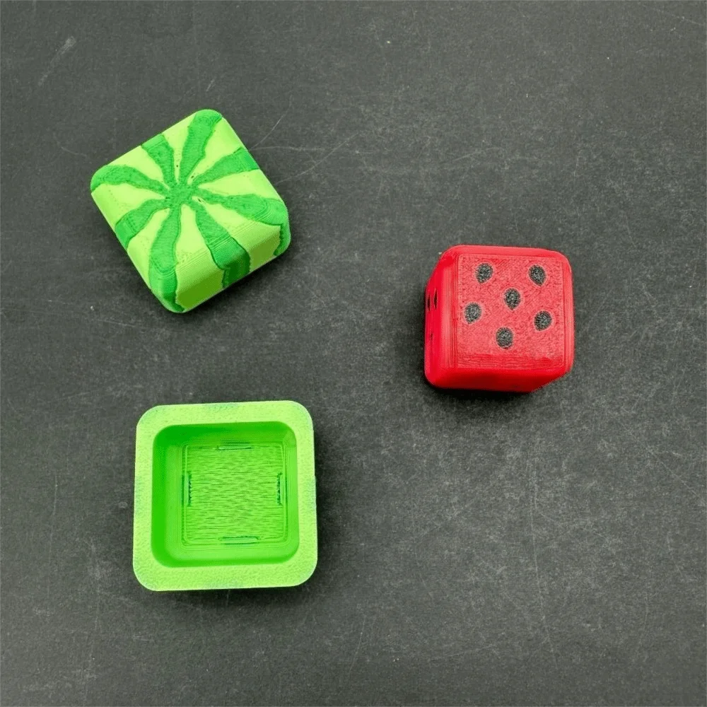 

Creative Square Watermelon Dice 6 Faces Rounded Corner Summer Breeze Dice Portable Cute Funny Number Bar Game Dice