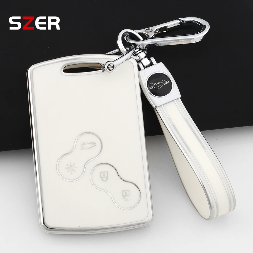 TPU Car Key Case Cover Keychain For Renault Duster Captur Clio Logan Megane Koleos Scenic Nema Fluence Zoe Keyless Accessories