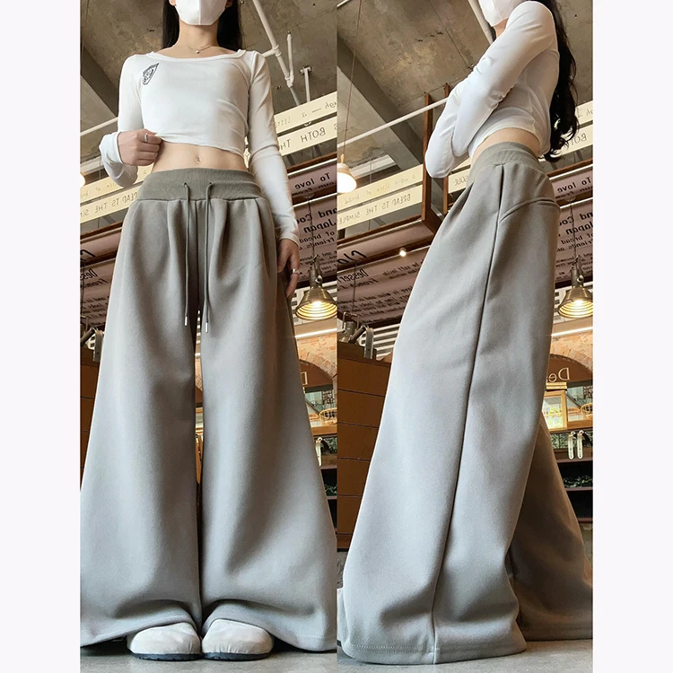 الأمريكية Sle خمر Dstring واسعة الساق السراويل النسائية فضفاضة السراويل الرياضية غير رسمية ضوء ey أوائل الخريف مشاعر كسول