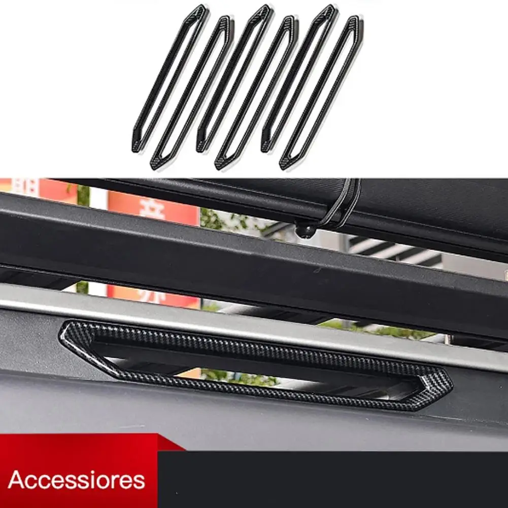 For Cherry Jetour Traveller 2023 Jetour T2 Carbon Fiber Style Roof Luggage Rack Decorative Strip Plate Cover Car Stickers