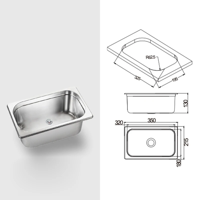 Mini square vegetable sink for RV and yacht small apartment GR-568 simple sink for simple room