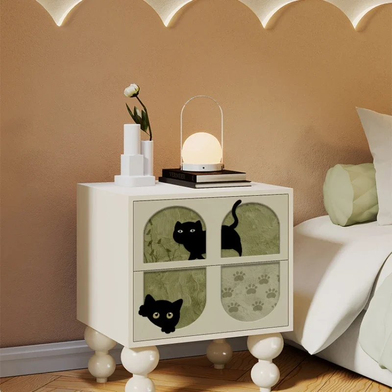 

Drawers Bedroom Press Bedside Household Solid Wood Locker Floor Storage
