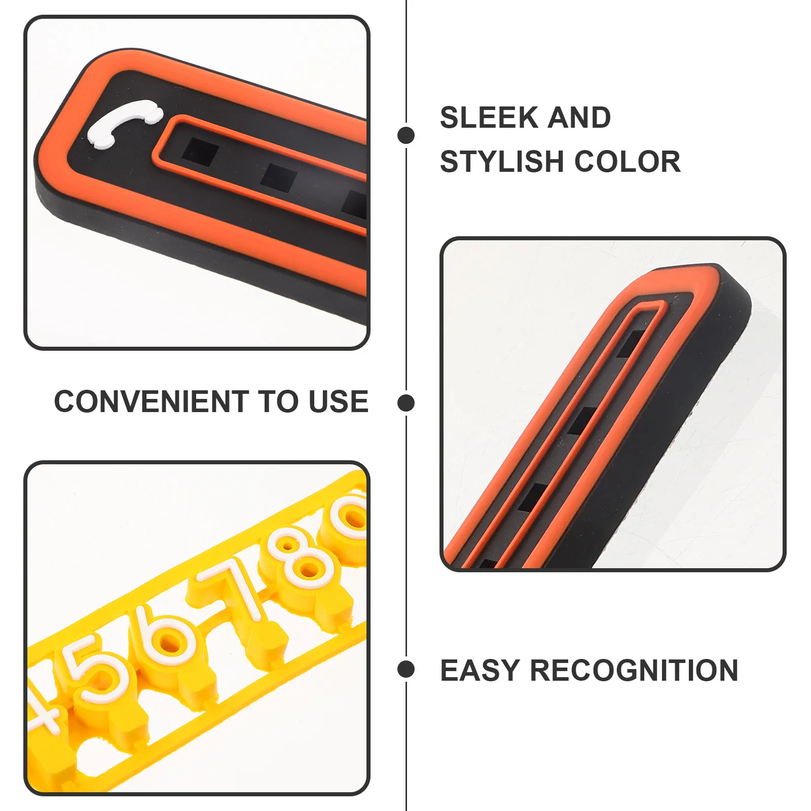 1Set Minimalist Temporary Parking Plate Phone Number Display Board with Movable Digits PVC Car Dashboard Decoration Parking Card