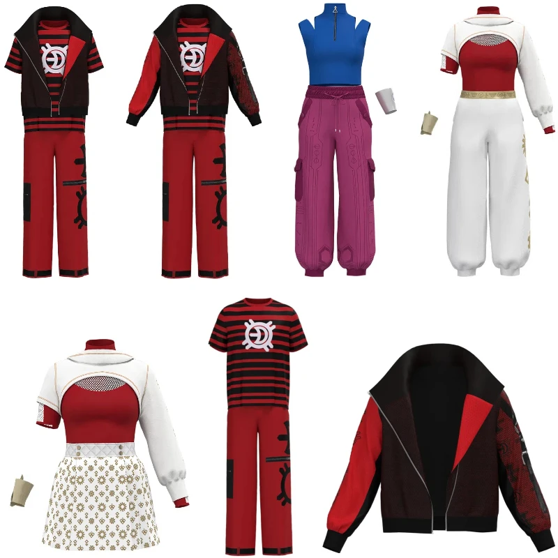 

Movie Zombies 4 Victor Cosplay Costume Coat Vest Addison Suit for Girl Vampires Dawn Disguise Outfits Halloween Carnival Suit