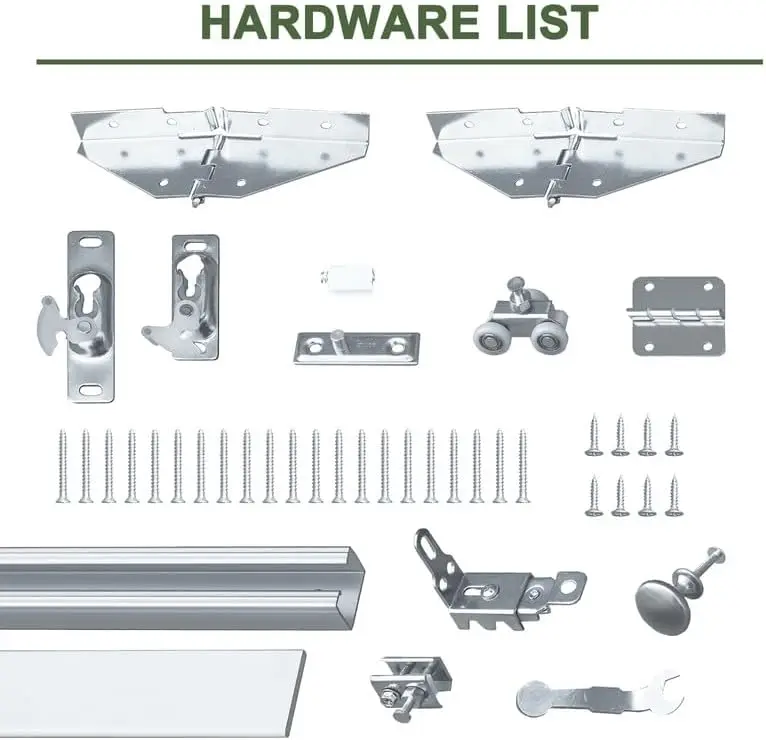 باب ثنائي الطي بمرآة مقاس 36 بوصة × 80 بوصة، قم ببناء لوحات عالية الجودة مع سطح مقاوم للماء والخدش، وخزانة داخلية وباب مخزن