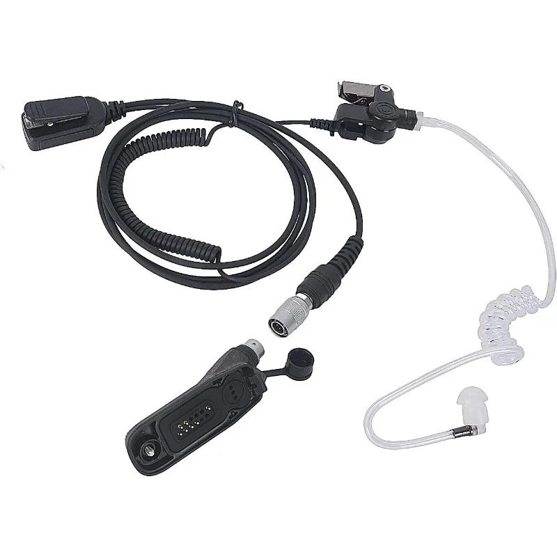 Quick Disconnect Headset with Mic PTT Security Acoustic Tube Earpiece for Motorola APX900 APX1000 APX4000 APX6000 APX7000 APX800