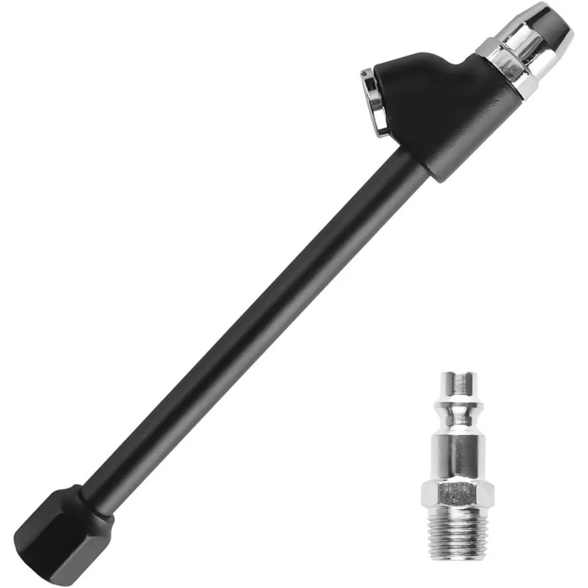 AA83 Air Chuck Tire Inflator Tool, 1/4 Inch FNPT Dual Head Tire Air Chuck with Quick Plug, Valve Stem Removal Tool