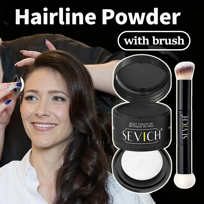 Haarlinien-Puder Konturierendes Ansatzpuder mit Pinsel Natürliche Schnellabdeckung für Graues Haar Wasserfester Haaransatz-Schatten-Concealer