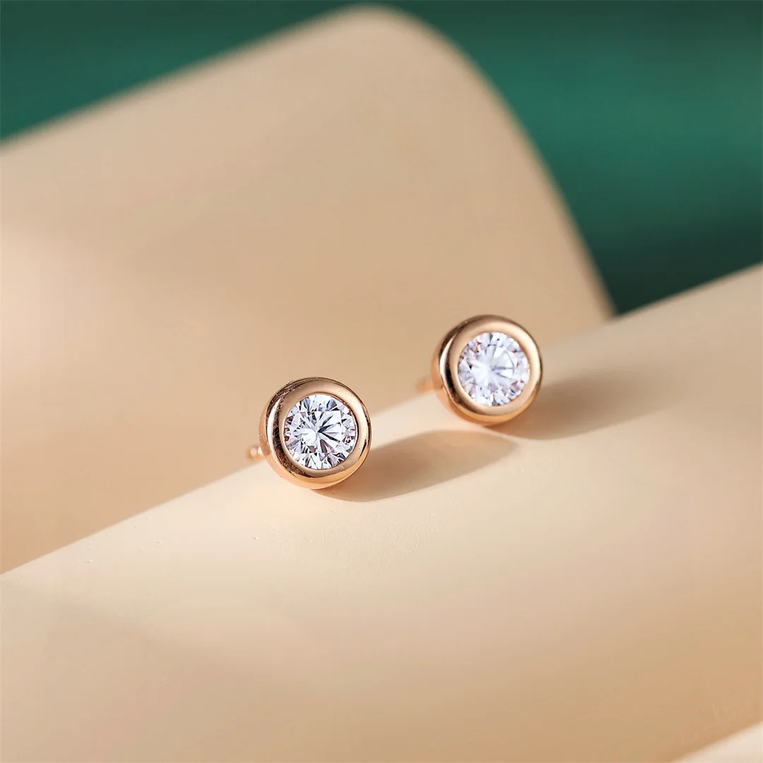 Buyee 925 Sterling Silver Bead Earring Light Zircon Simple Round Earring for Woman Man Fashion Punk Rock Fine Jewelry Earring