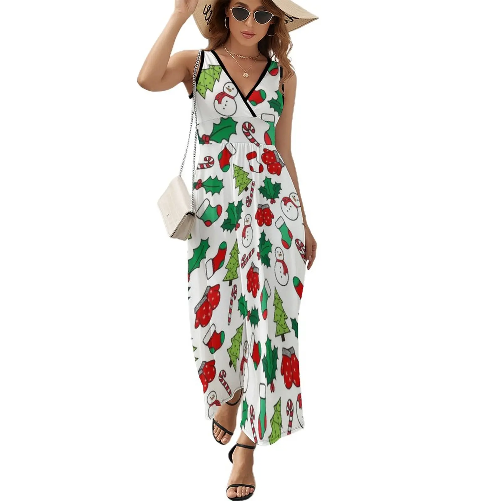 

Christmas mood Sleeveless Dress Long veiled dresses Long dress woman Summer dresses for women dresses summer woman 2024