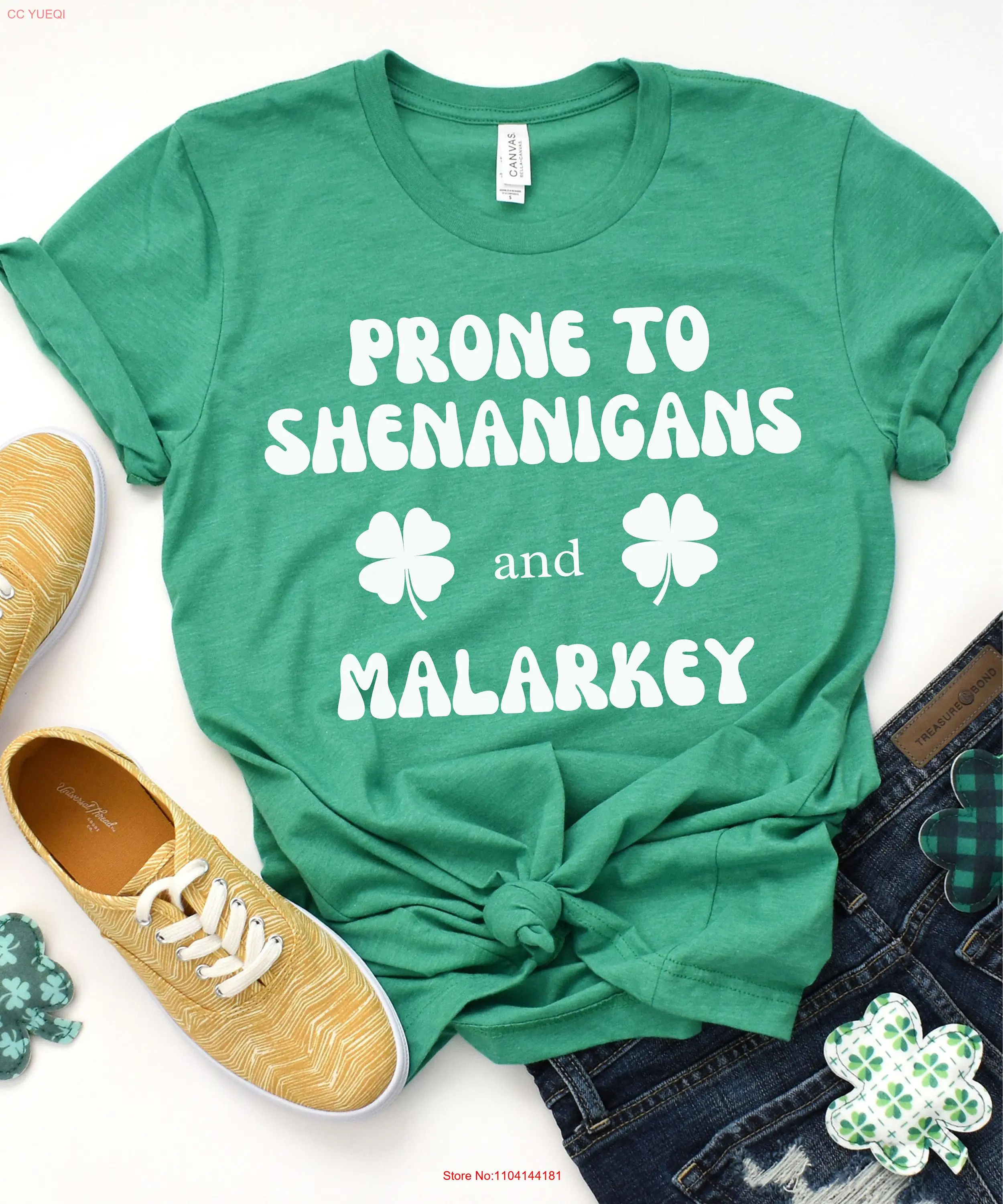 Funny St Patricks Day T Shirt Irish Pattys Prone To Shenanigans And Malarkey Bar Crawl Group For Holiday