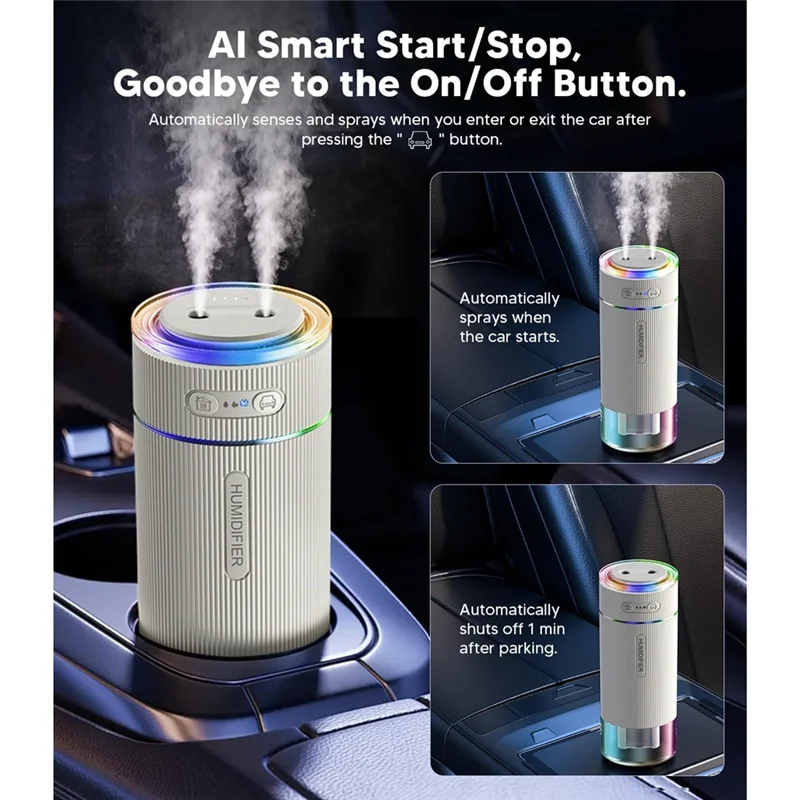 SANQ Portable Small Humidifier For Bedroom, Dual Nozzle Large Cool Mist, Mini Personal Desk Air Humidifiers For Travel