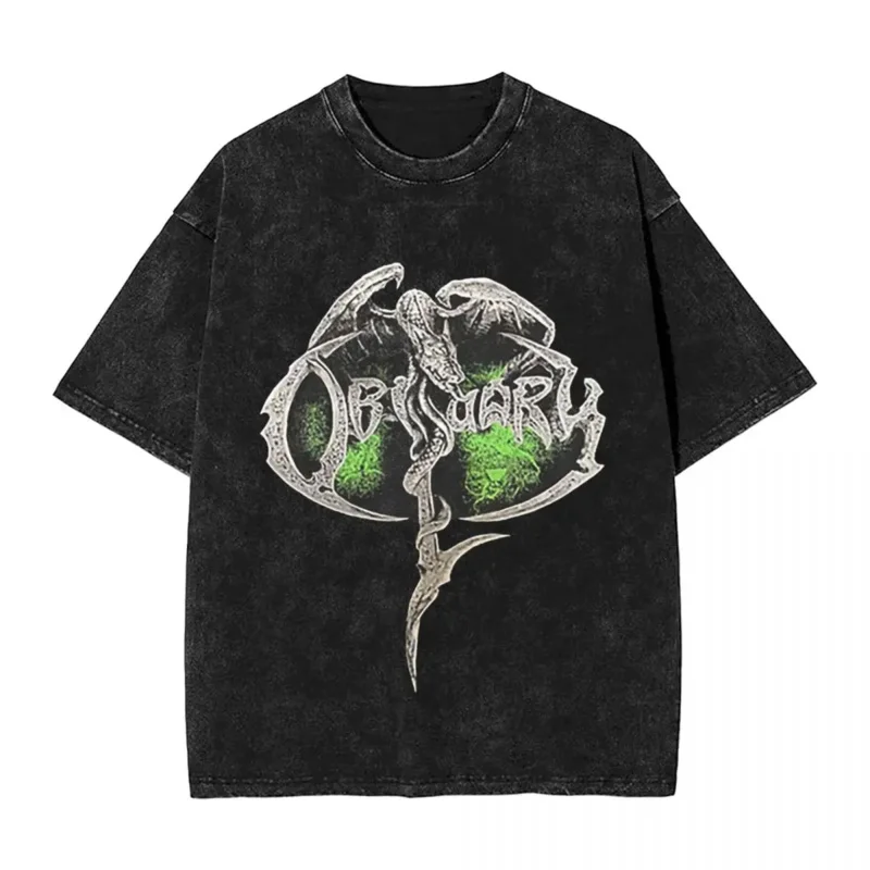 Obituary death metal T-shirt summer fashion music band Y2K fun T-shirts 2024 cotton Hippe tshirt for men short sleeve print tops