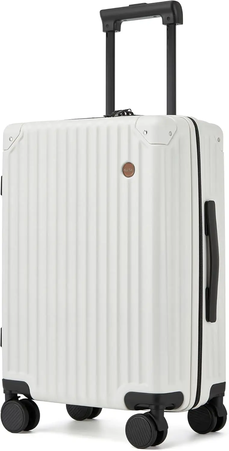 

20 Inch Airline Approved Hard Shell Carry-On Suitcase with 360° Spinner Wheels, TSA Lock, Lightweight for Travel in White