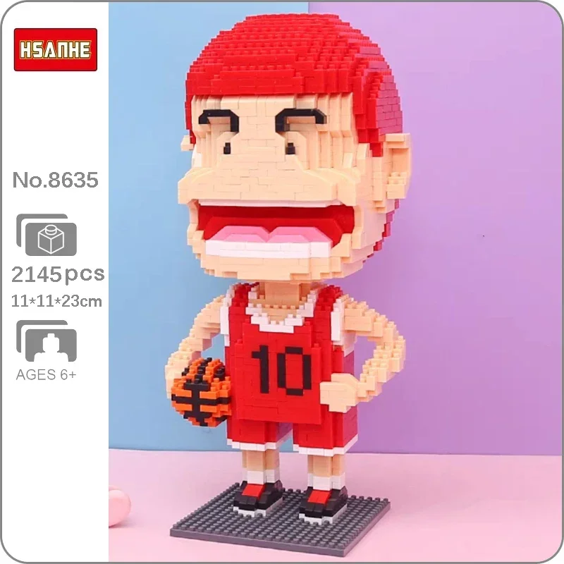 Hsanhe 8635 аниме Slam Dunk Hanamichi Sakuragi баскетбольный плеер DIY Мини Алмазные блоки кирпичи игрушки для детей без коробки