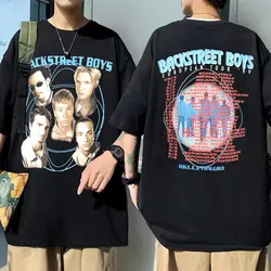 Backstreet Boys European Tour 99 Graphic Print T-shirt Men Women Vintage Oversized Tshirt Pop Music Boy Band Bsb Group T Shirts
