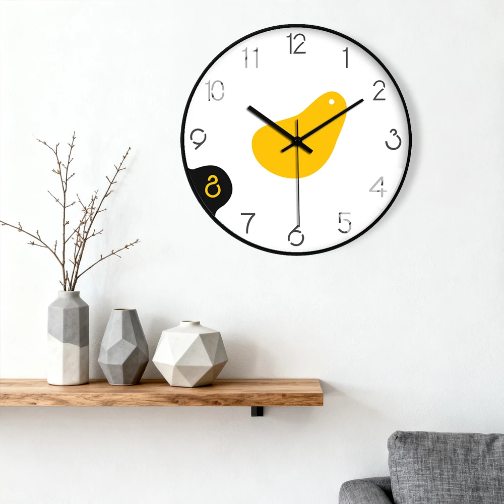 

Nordic Modern Wall Clock Minimalist Style Living Room Kitchen Office Wall Watch Light Luxury Home Decoration 8/10/12 Inch