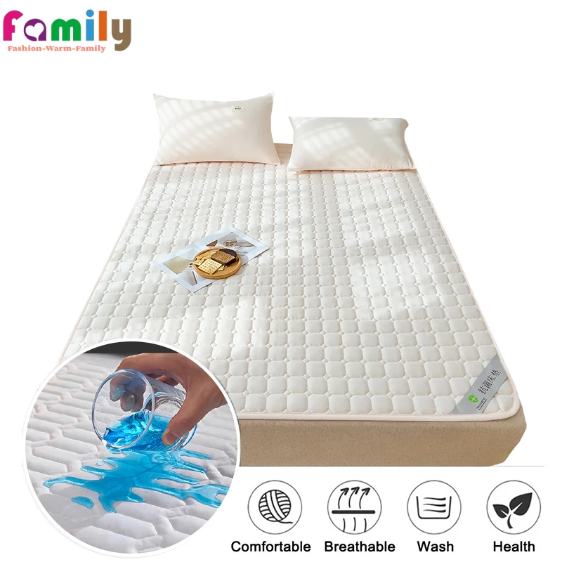 

Waterproof Cooling Mattress Protector, Super Soft, Lightweight Cushion, Skin-friendly, Breathable Mat Pad, Queen and King Size