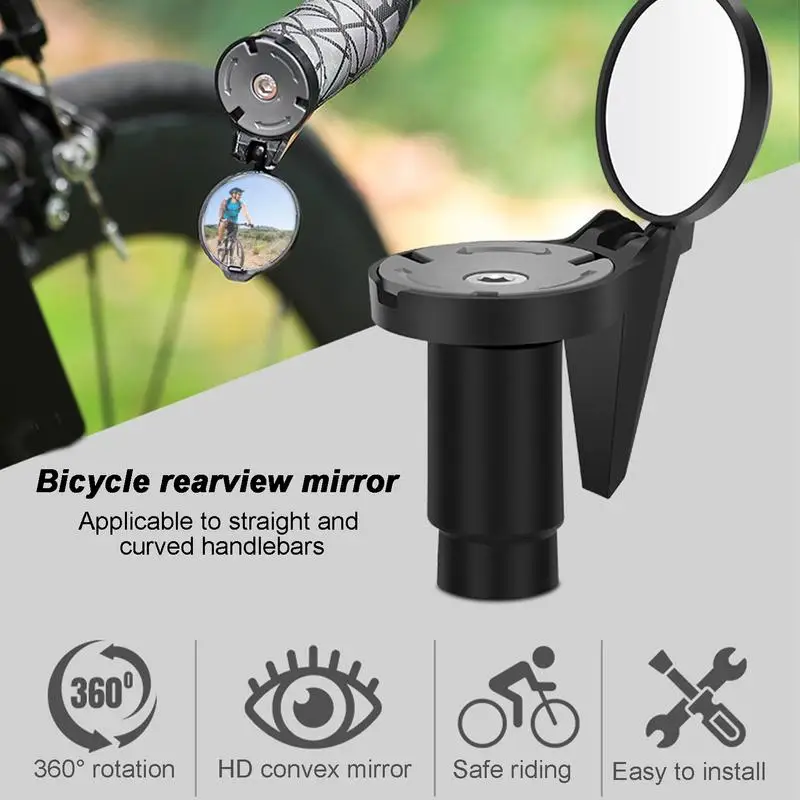 Cycling Handlebar Plug Reflector Handlebar End Rearview Reflectors Clear View Adjustable Cycling Reflector for Outdoor Riding