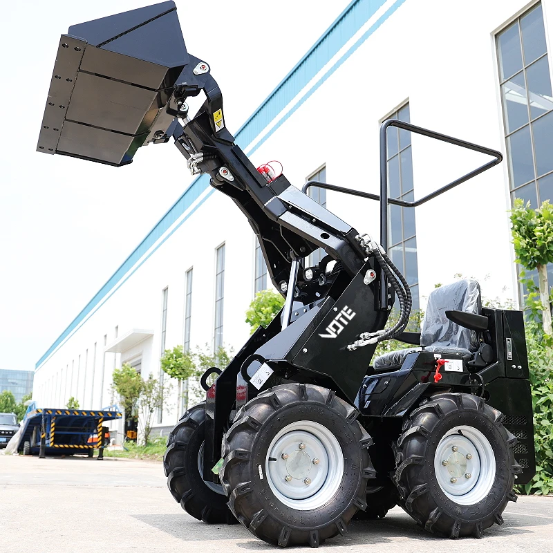 Hot Small Skid Steer Front End Loader พร้อม Bucket Compact Skid Steer mini Loader Mini Skid Steer Loader 800 กก. ปรับแต่งได้