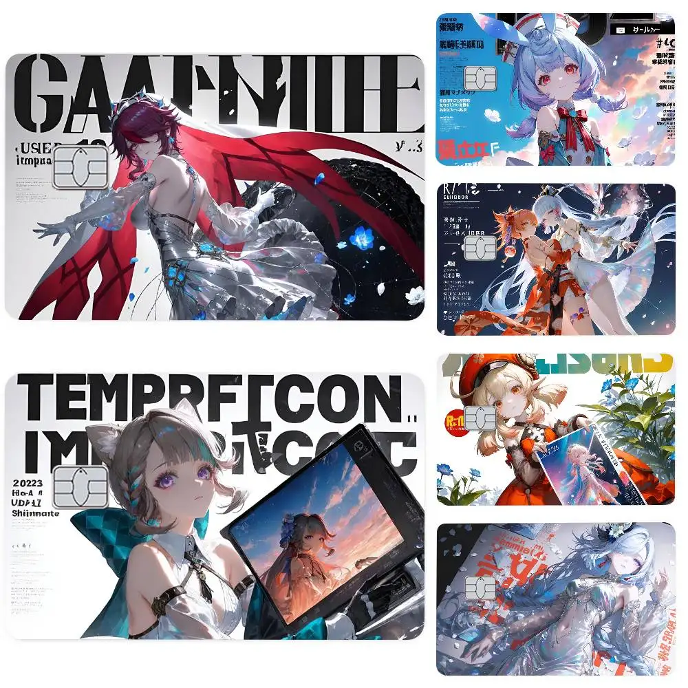 Genshin Impact Game Credit Card Skin Matte Stickers For Bank Card ID Card Debit Card Decal Decoration Girls Gifts