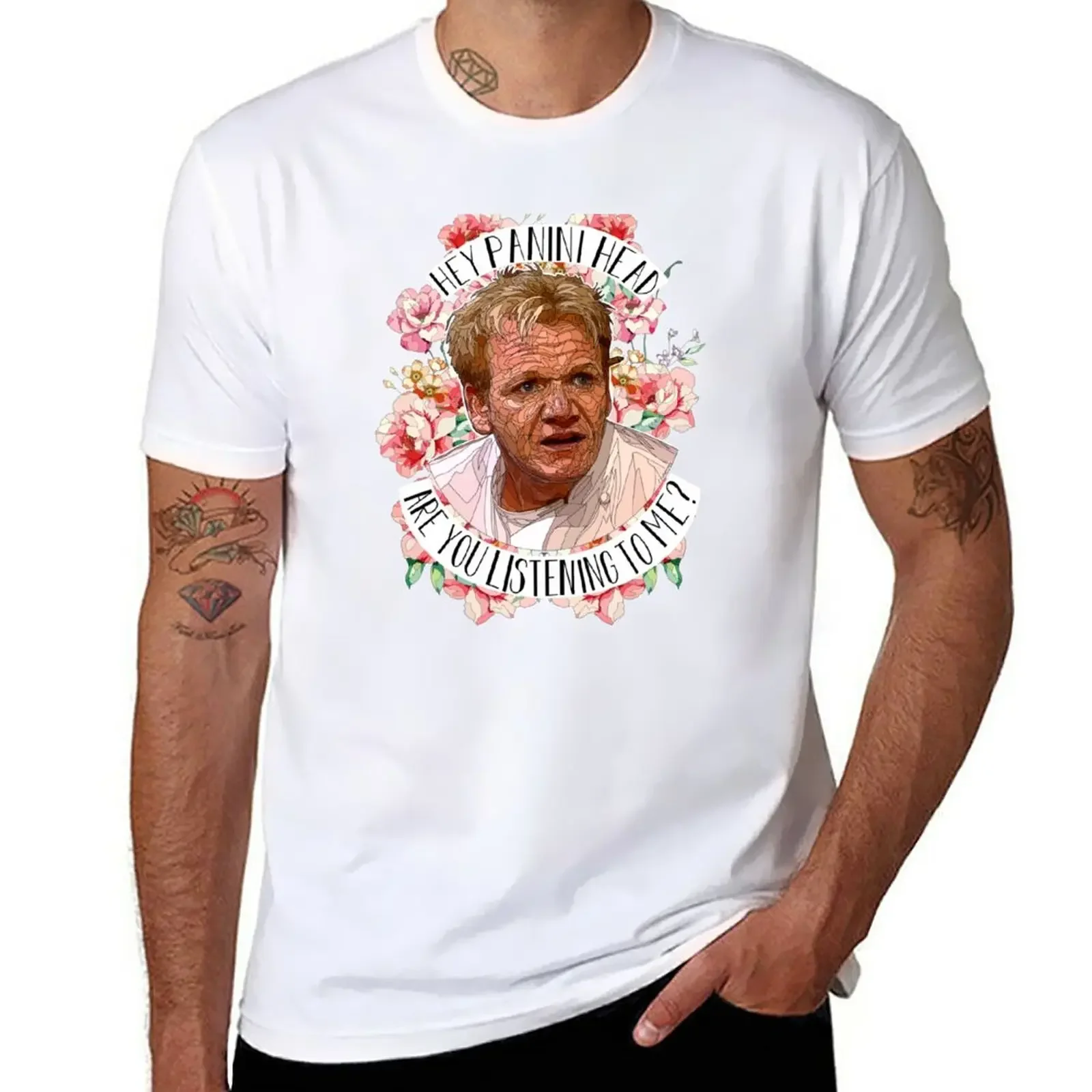 Gordon Ramsey quote panini head T-Shirt plus sizes korean fashion sweat mens white t shirts