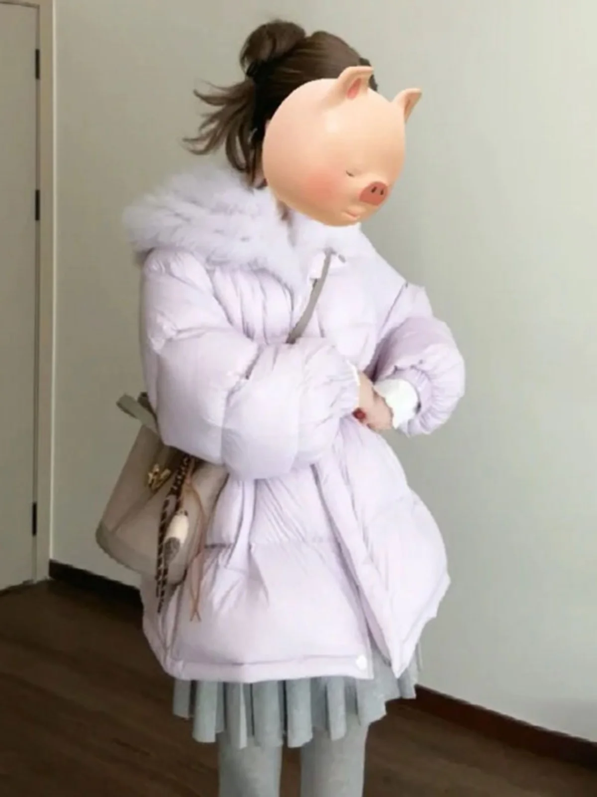 

Утепленная теплая хлопковая куртка женская, модное зимнее пальто с большим меховым воротником, в корейском стиле, для повседневной носки, с длинными рукавами, на молнии