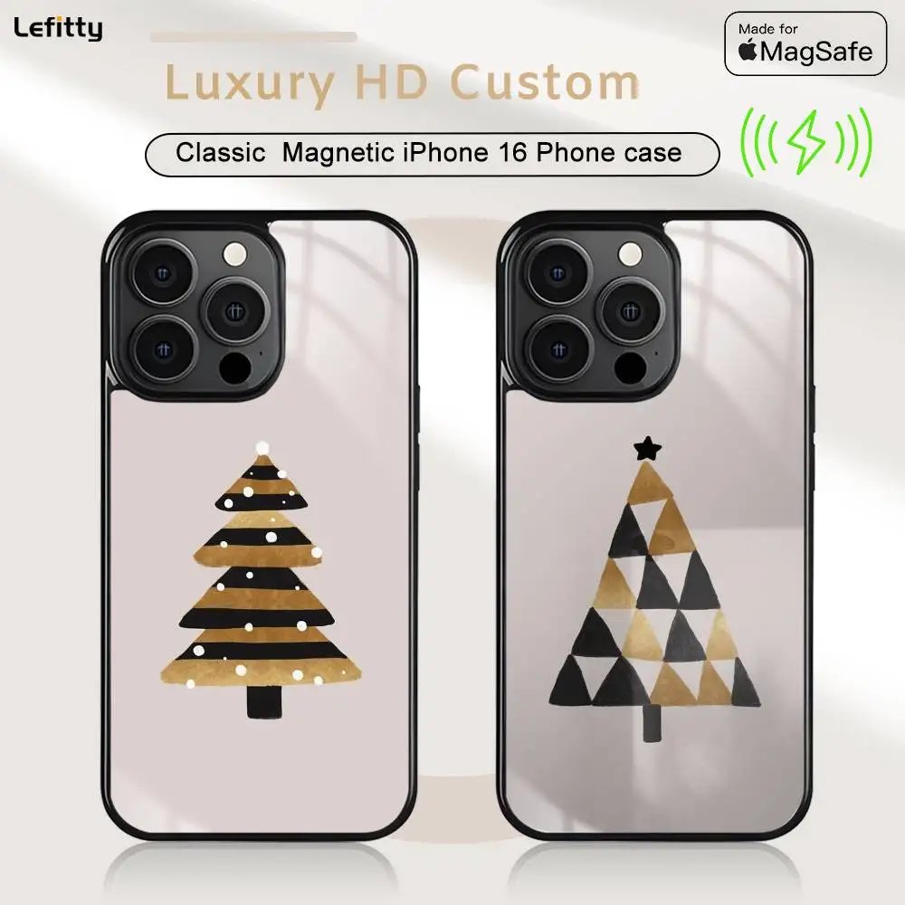 

1PC Christmas Gifts Phone case For iPhone 16 15 14 13 12 11 Pro Max Plus Mini Magsafe Charging Cover Magnetic Hard Shell