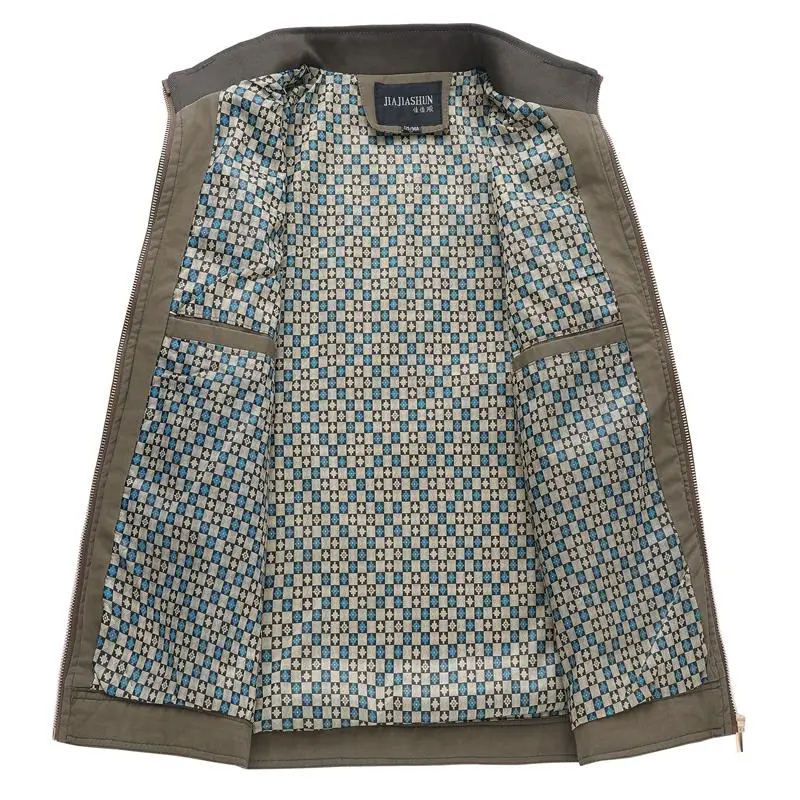 

Джет из чистого хлопка для отцов, весенне-осеннее мужское пальто среднего возраста Faion Urban Sle Long Sve, ветрозащитное пальто с кетками