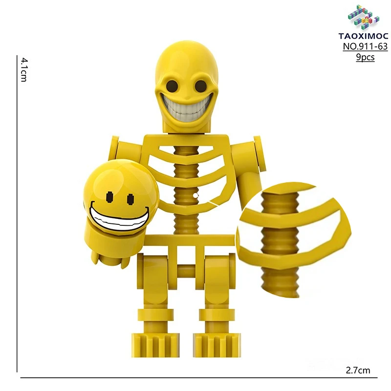 Buntes Artikuliertes Skelett MOC Bausteine Horror-Spiel Kreative Realistische Mini-Plastikfiguren Modell Spielzeug Sammlerstück Geschenk für Fans – Detail 4