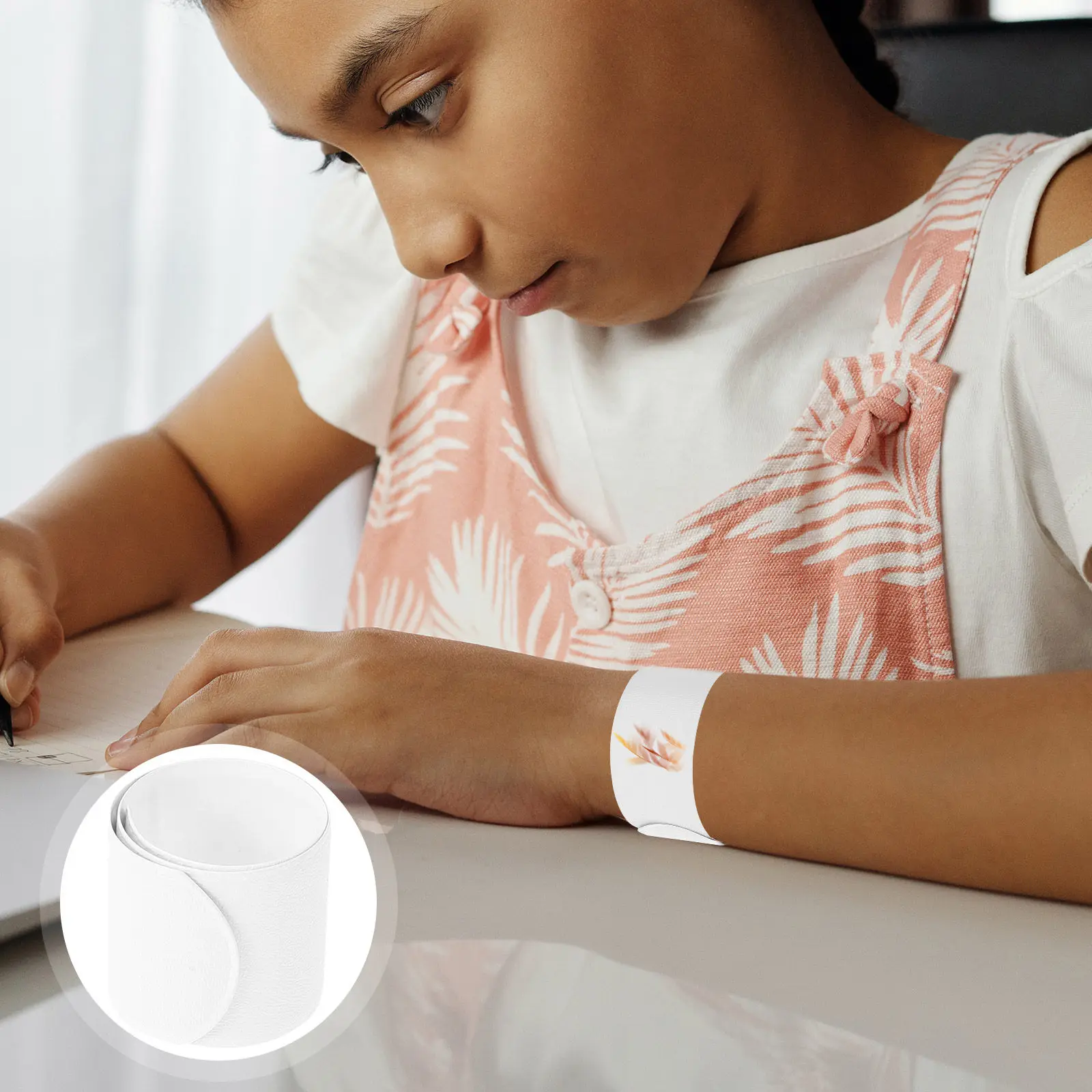 

50 шт. белых браслетов-слэпов, компактные портативные браслеты для рисования, DIY, для подростков и взрослых, тематические браслеты для вечеринок в стиле джунглей и зоопарка