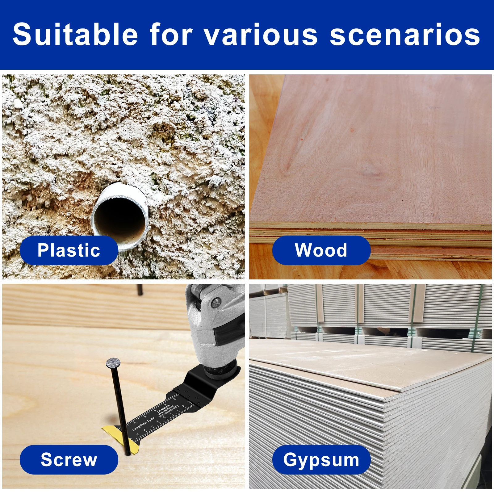 5/3 قطعة تتأرجح شفرة المنشار مجموعة ثنائية المعدن متعددة المهام شفرة حادة متعددة القاطع شفرة للخشب الجصي شفرات قطع البلاستيك