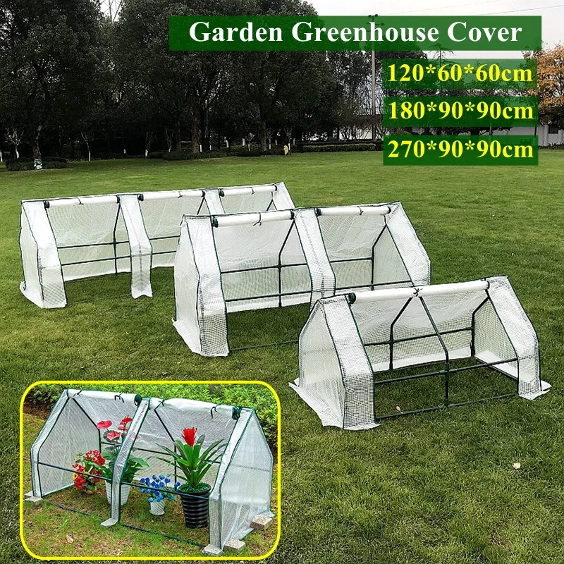 Garden Greenhouse Cover With Zipper Door Outdoor Plant Potted Rainproof And Windproof Warm Room Flower Sunshade Cloth,No Shelves