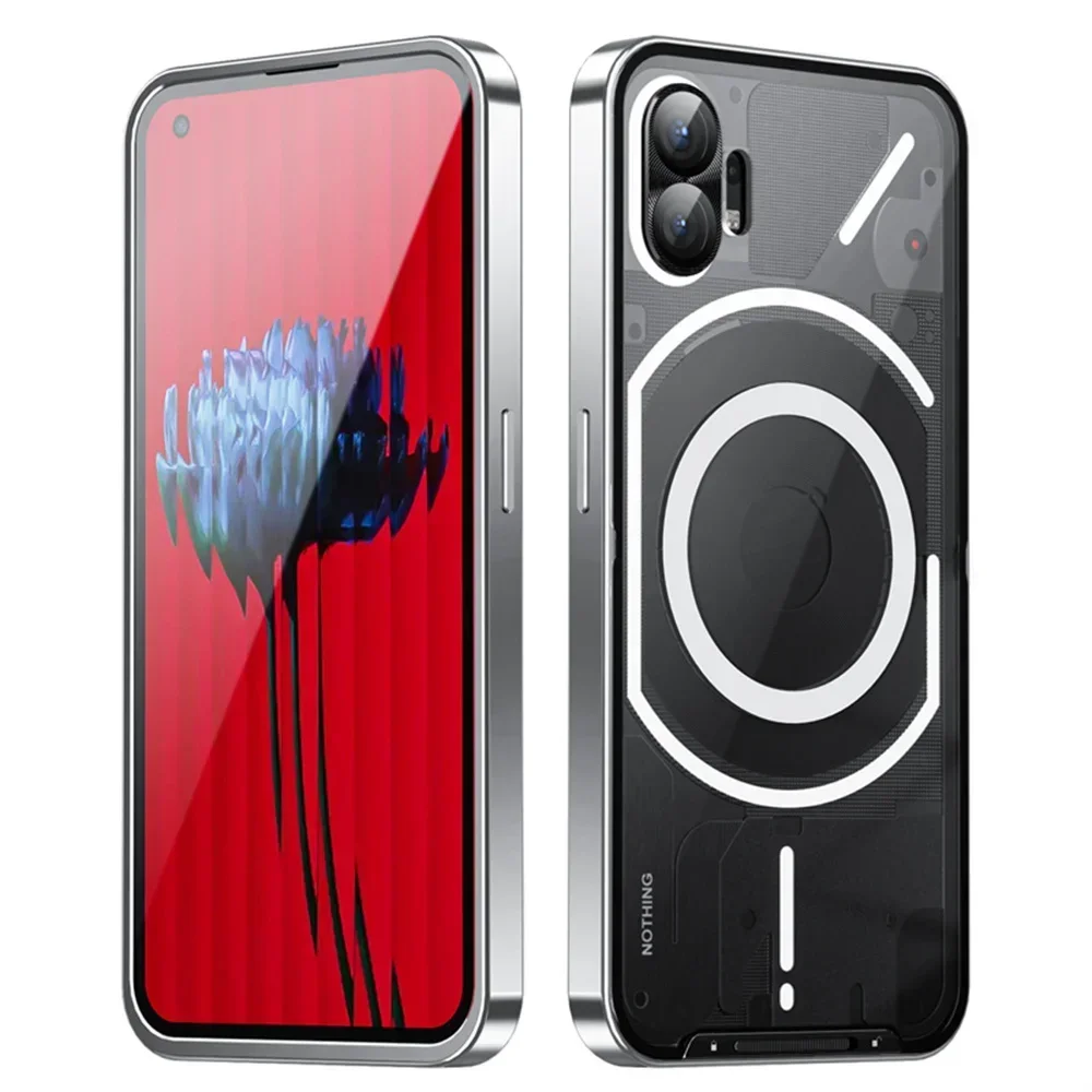 For Nothing Phone 2 1 3 Case Shockproof Aluminum Frame Lock Function Matte PC Cover Funda For Nothing Phone 3 2 1 Magsafe Case